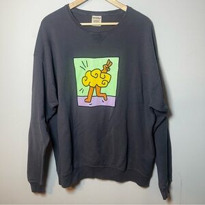 Peace Cloud Crewneck Men’s XL Charcoal Gray Comfort Wash Pullover Sweatshirt